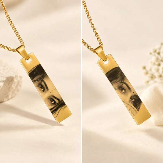 Personalized Eye Pendant in stainless steel with engraved eyes