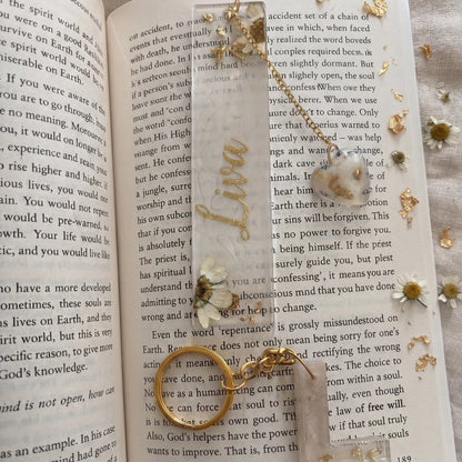 Personalized Floral Bookmark & Initial Keychain Set